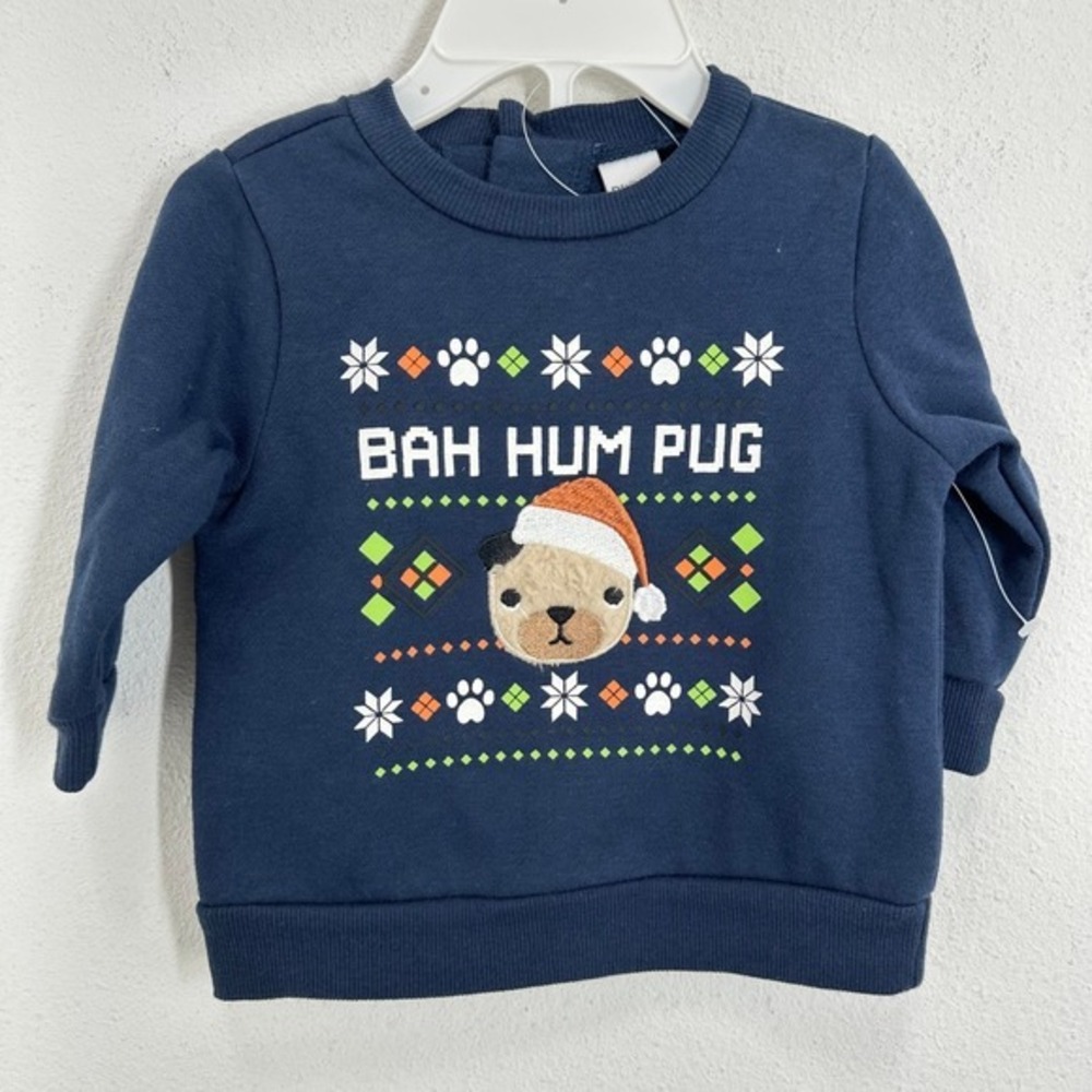 PL Petit Lem Baby Adorable 6M Christmas Pug Sweater & Socks Set Holiday Outfit
